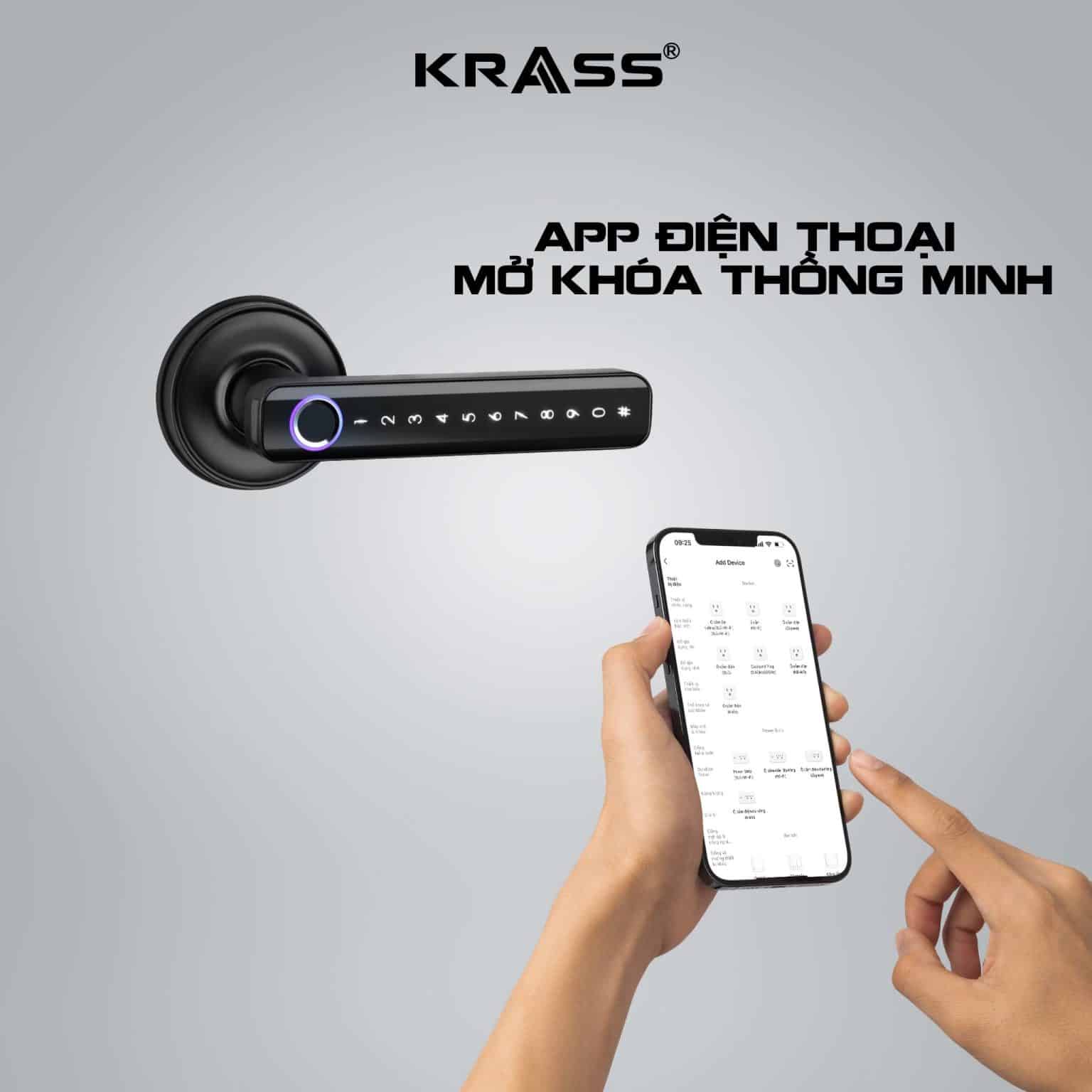 Khóa Cửa Điện Tử Krass K16 - Mở Khóa Bằng Vân Tay và Mật Mã Đỉnh Cao