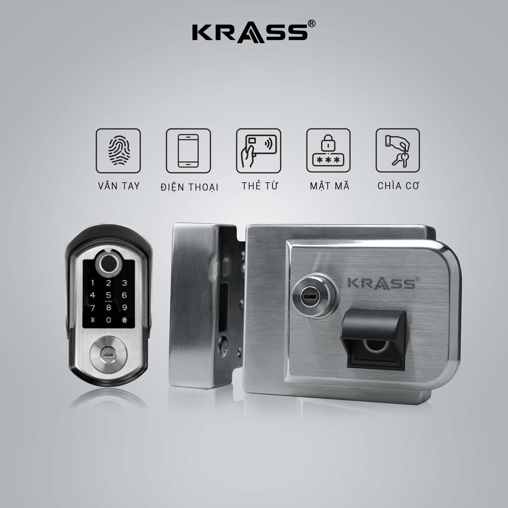 Khóa Cửa Sắt Krass K63 - An Toàn và Tiện Lợi Với Vân Tay