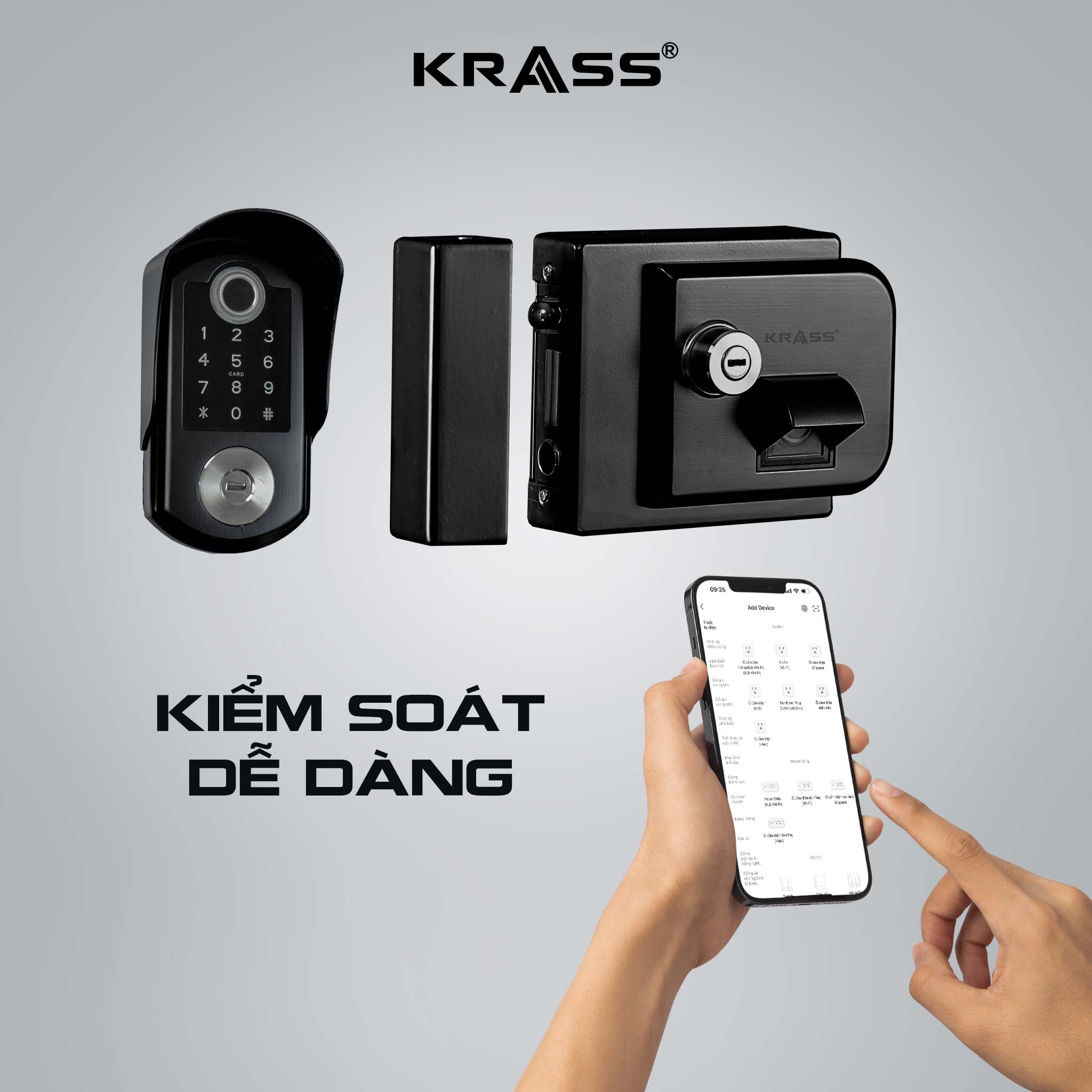 Khóa Cửa Sắt Krass K63 - An Toàn và Tiện Lợi Với Vân Tay