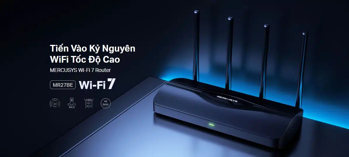 Bộ định tuyến Mercusys MR27BE - Wi-Fi 7 BE3600 Băng Tần Kép
