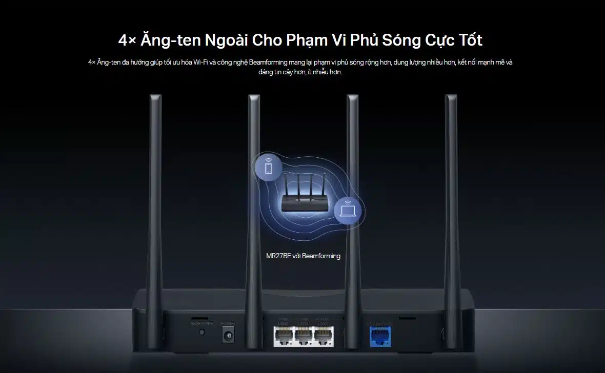 Bộ định tuyến Mercusys MR27BE - Wi-Fi 7 BE3600 Băng Tần Kép