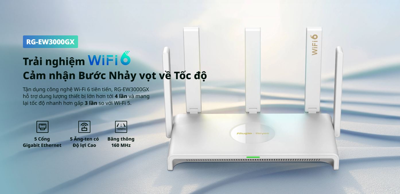 Thiết bị phát wifi Ruijie Reyee RG-EW3000GX - WiFi 6, 3000M