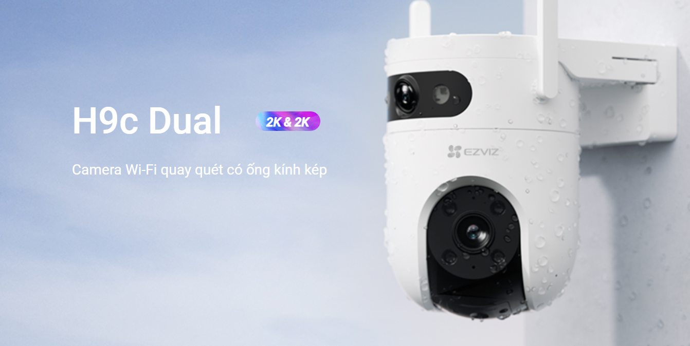 Camera WiFi Ezviz H9C - 2K, Xoay 360 độ, Màu ban đêm