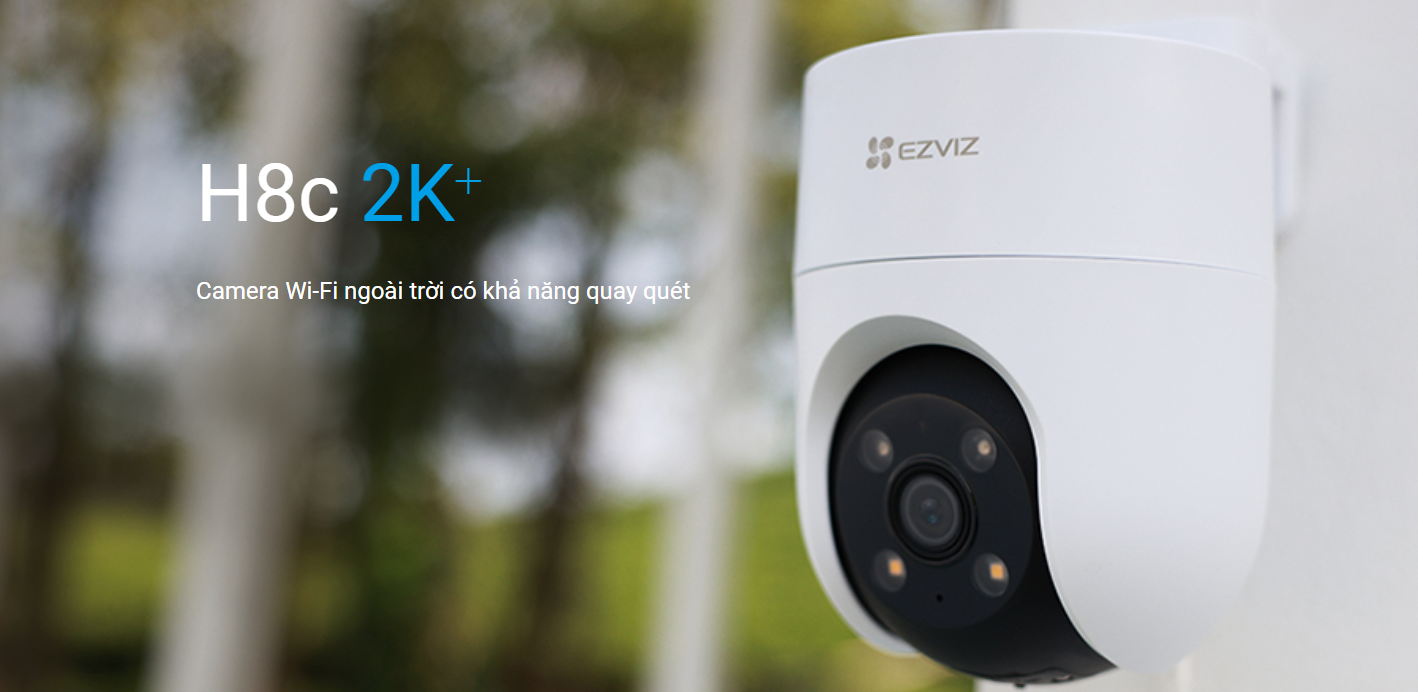 Camera WiFi Ezviz CS-H8C - 2K+ (4MP), Xoay 360, Màu ban đêm