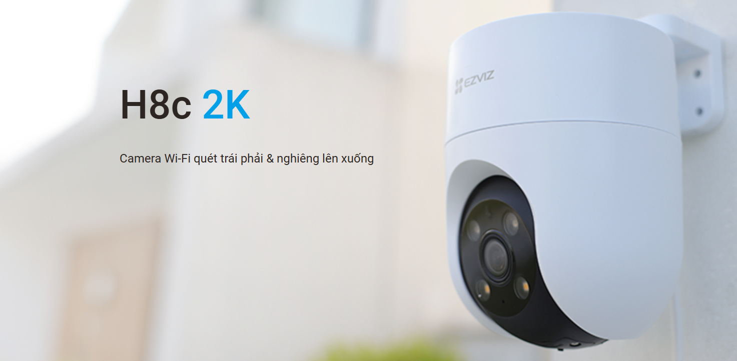 Camera WiFi Ezviz CS-H8C - 2K (3MP), Xoay 360, Màu ban đêm