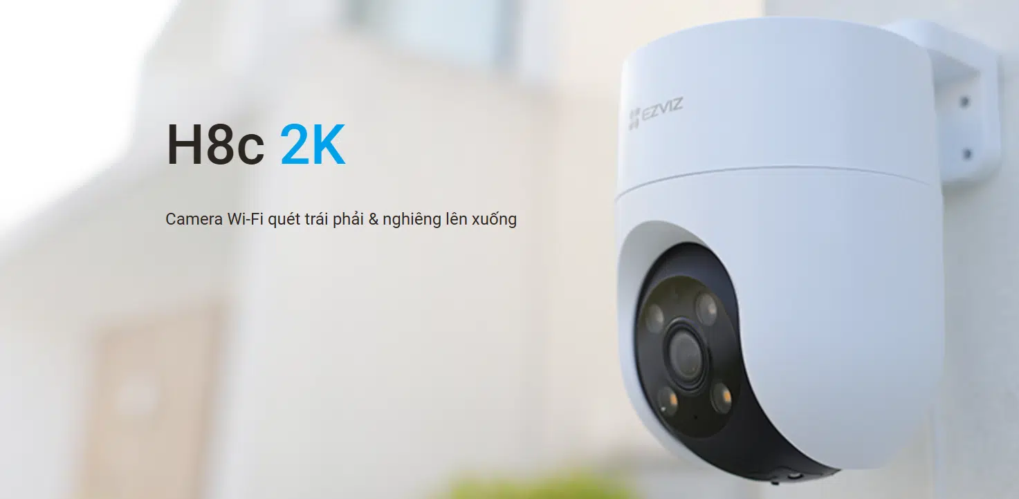 Camera WiFi Ezviz CS-H8C - 2K (3MP), Xoay 360, Màu ban đêm