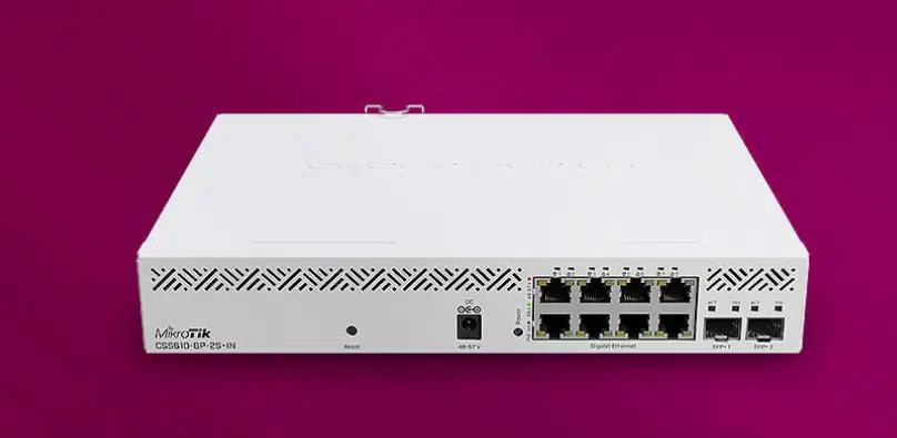 Switch MikroTik CSS610-8P-2S+IN - Switch PoE 8 Cổng Gigabit, 2 Cổng SFP+ 10G