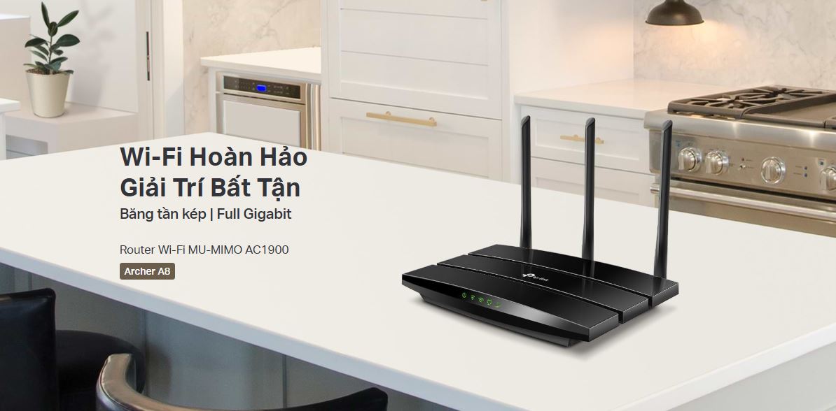 Router TP-Link Archer A8 - Bộ định tuyến Wi-Fi MU-MIMO AC1900