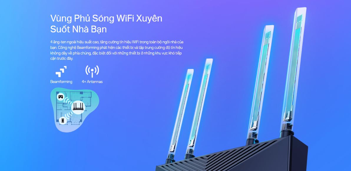 Router TP-Link Archer AX23 - AX1800 Wi-Fi 6 Băng Tần Kép