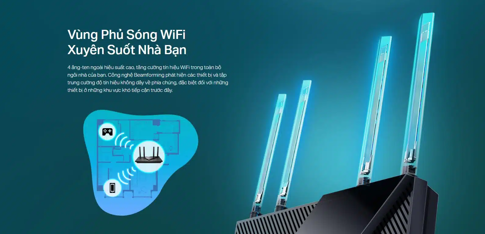 Router TP-Link Archer AX55 - Wi-Fi 6 Băng Tần Kép AX3000