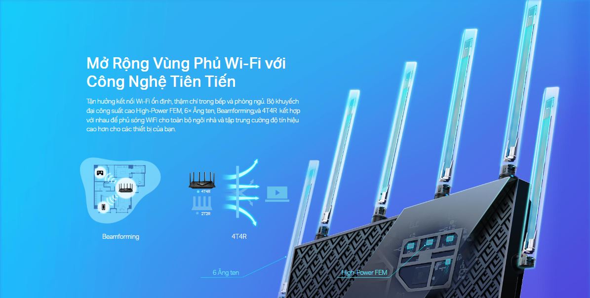 Router TP-Link Archer AX73 - Wi-Fi 6 AX5400 Gigabit Băng Tần Kép