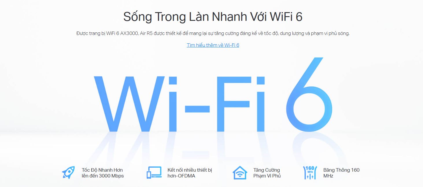 Router TP-Link Archer Air R5 - Wi-Fi 6 AX3000 Air Mesh Băng Tần Kép