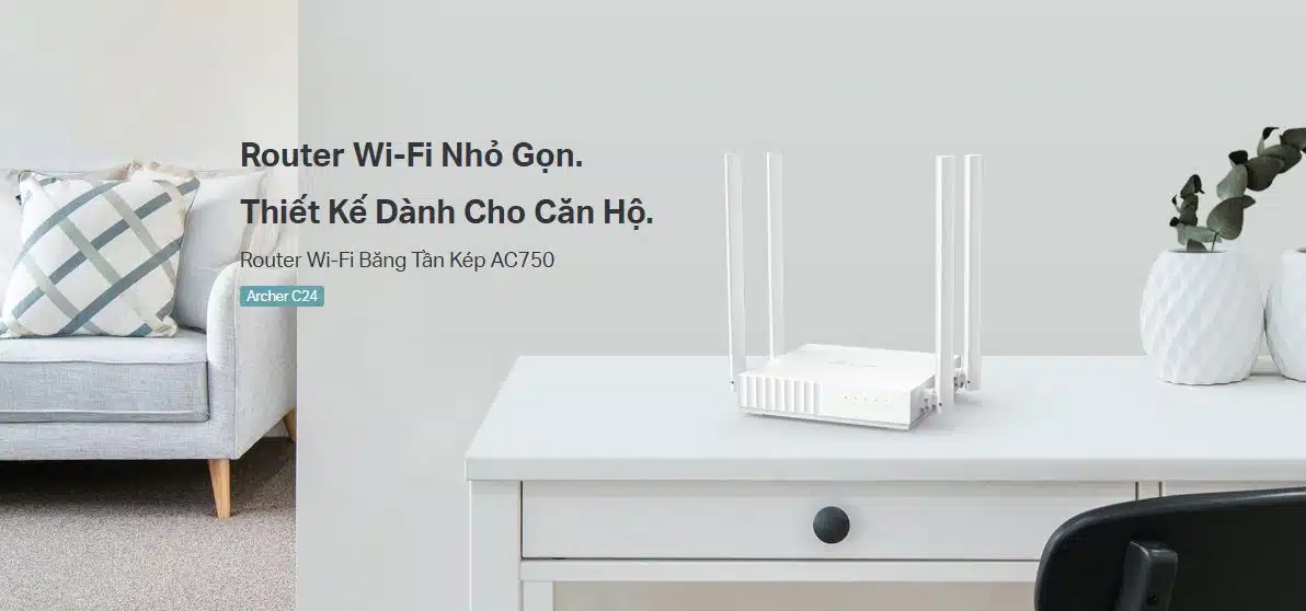 Router TP-Link Archer C24 - Bộ định tuyến Wi-Fi Băng Tần Kép AC750