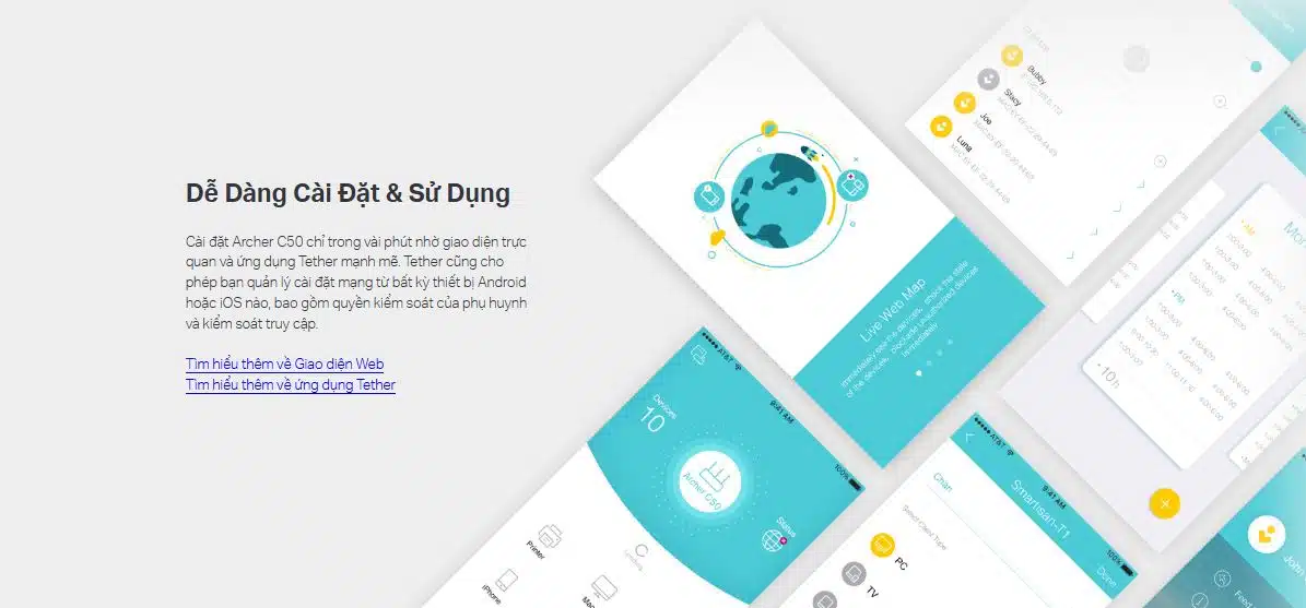 Router TP-Link Archer C50 - Bộ định tuyến Wi-Fi Băng Tần Kép AC1200