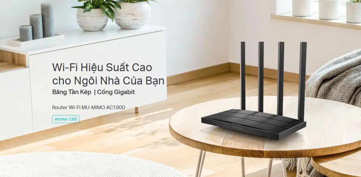 Router TP-Link Archer C80 - Bộ định tuyến Wi-Fi MU-MIMO AC1900