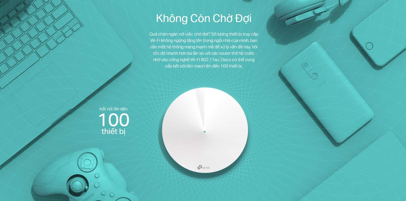 Thiết bị phát WiFi TP-Link Deco M5 - AC1300, 100 User 