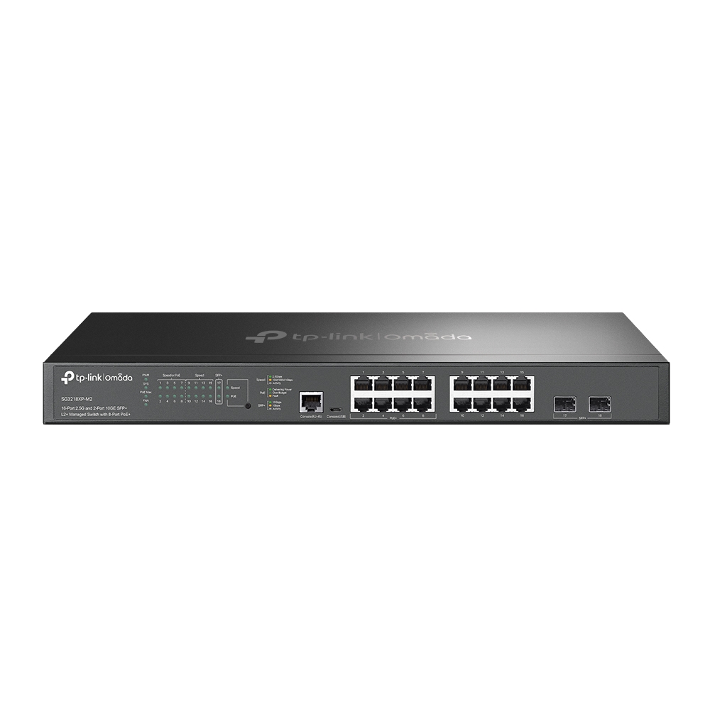 Thiết bị Switch Managed L2+ PoE TP-Link SG3218XP-M2 – 16 cổng 2.5G với 8 cổng PoE+