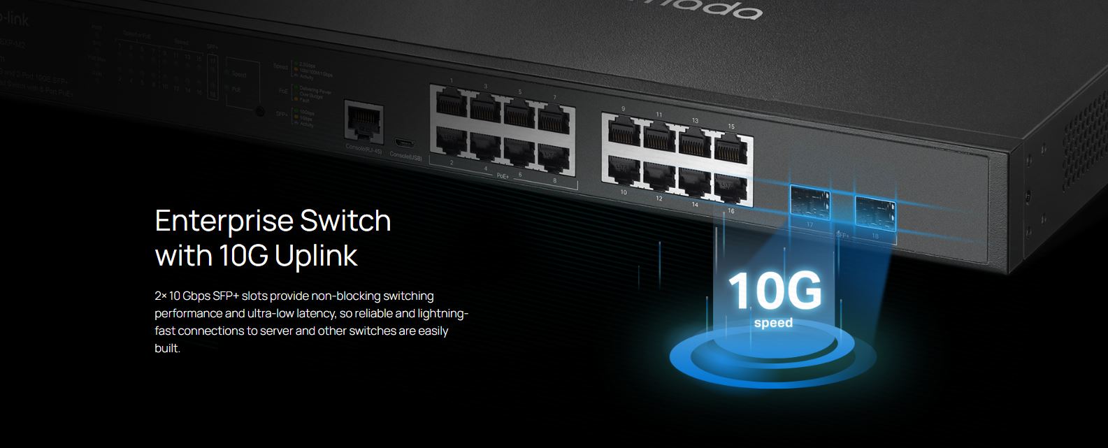 Thiết bị Switch Managed L2+ PoE TP-Link SG3218XP-M2 - 16 cổng 2.5G với 8 cổng PoE+