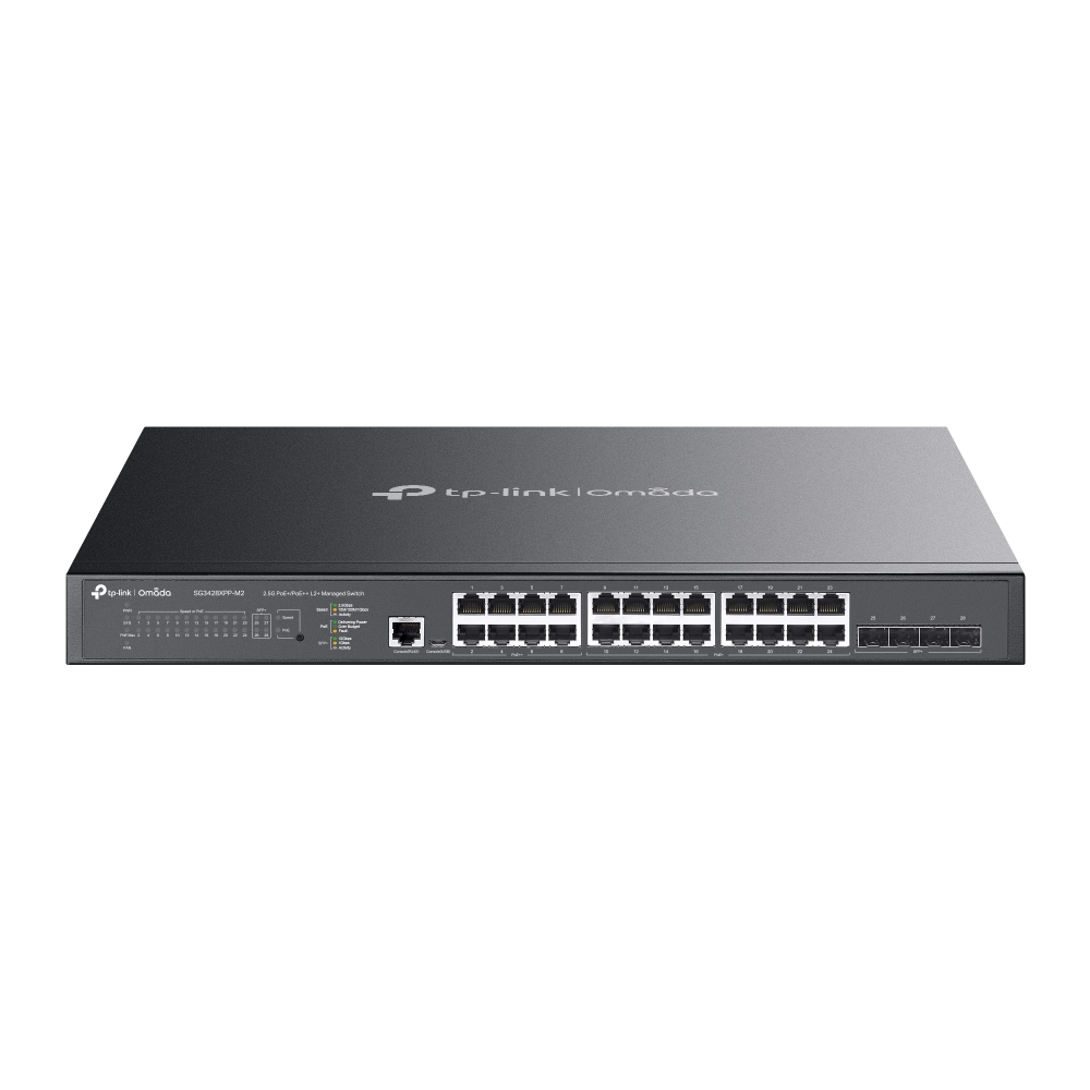 Thiết bị Switch Managed PoE L2+ TP-Link SG3428XPP-M2 – 24×2.5GBASE-T và 4x10GE SFP+