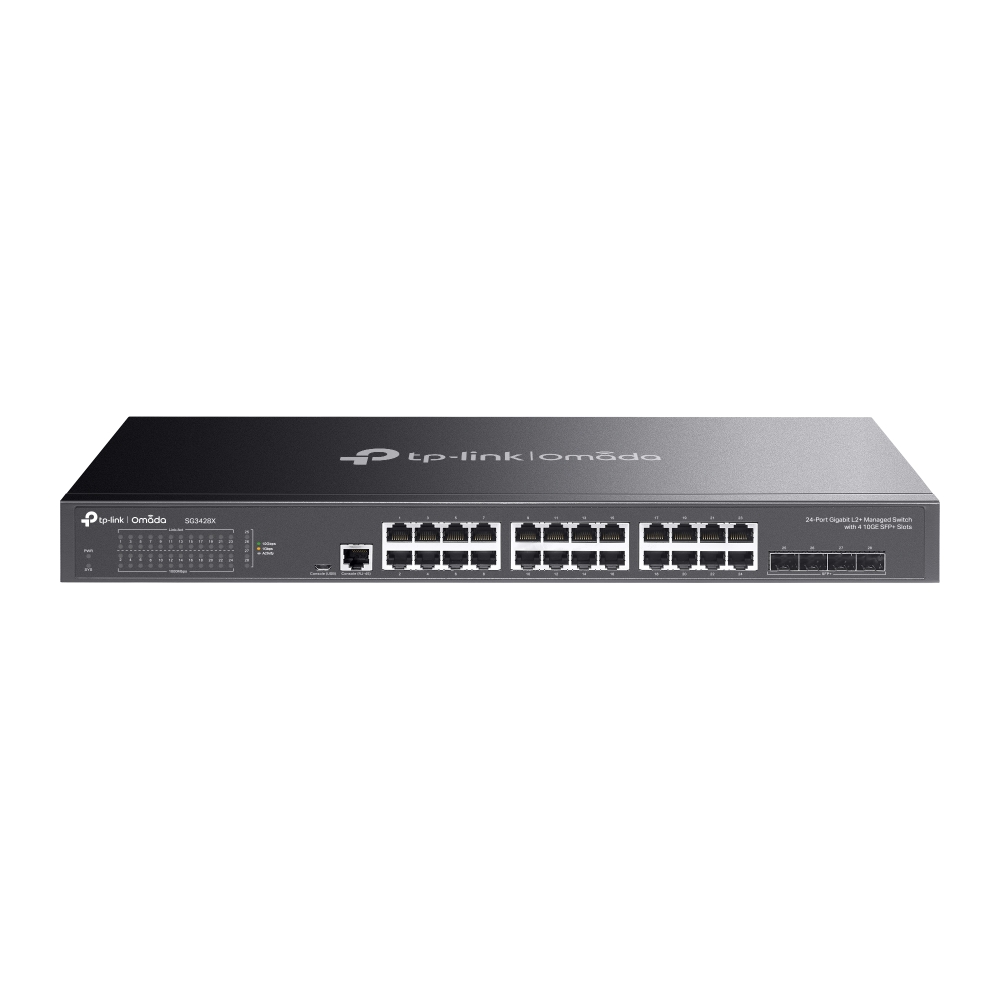 Thiết bị Switch Managed L2+ TP-Link SG3428X – Omada 24 cổng Gigabit với 4 khe cắm 10GE SFP+