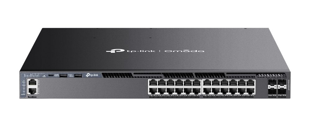 Thiết bị Switch PoE+ Managed L3 TP-Link SG6428XHP – 24 Cổng Gigabit Có thể xếp chồng với 4 Khe Cắm 10G