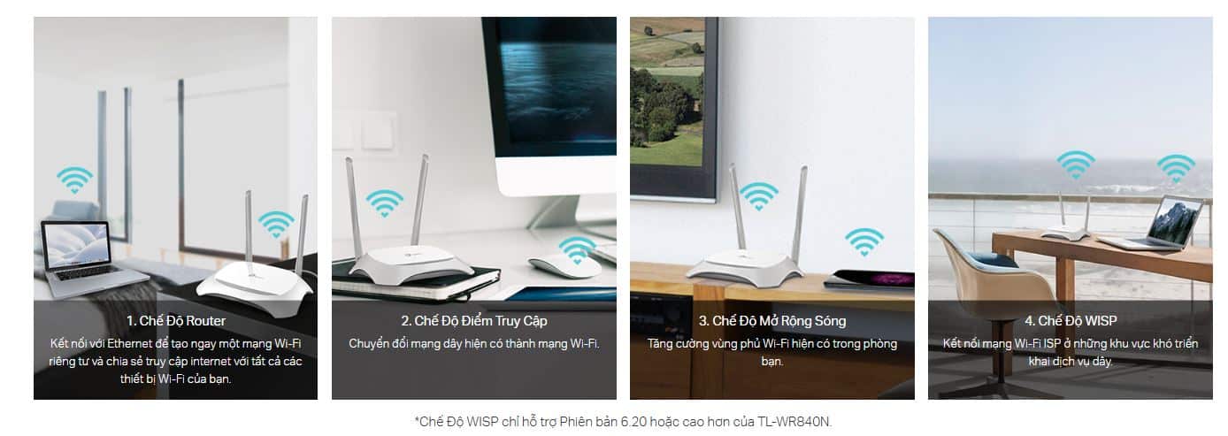 Router TP-Link TL-WR840N - Bộ định tuyến Wi-Fi Chuẩn N Tốc Độ 300Mbps