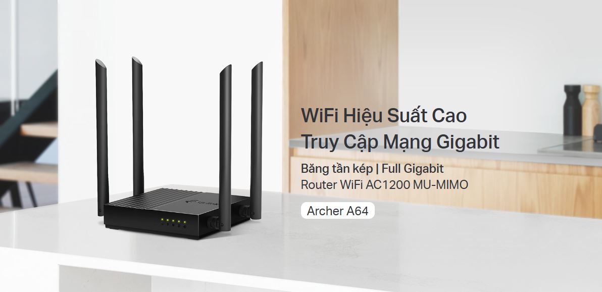 Router TP-Link Archer A64 - Bộ định tuyến WiFi AC1200 MU-MIMO