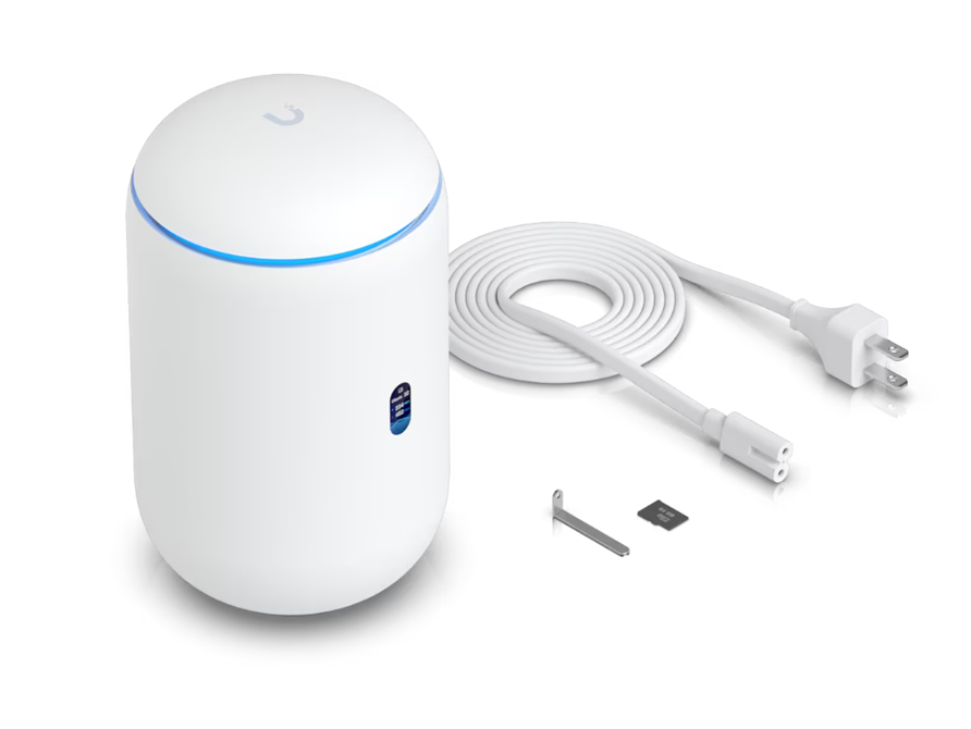 Bộ sản phẩm UniFi Dream Router 7 với phụ kiện đi kèm chính hãng