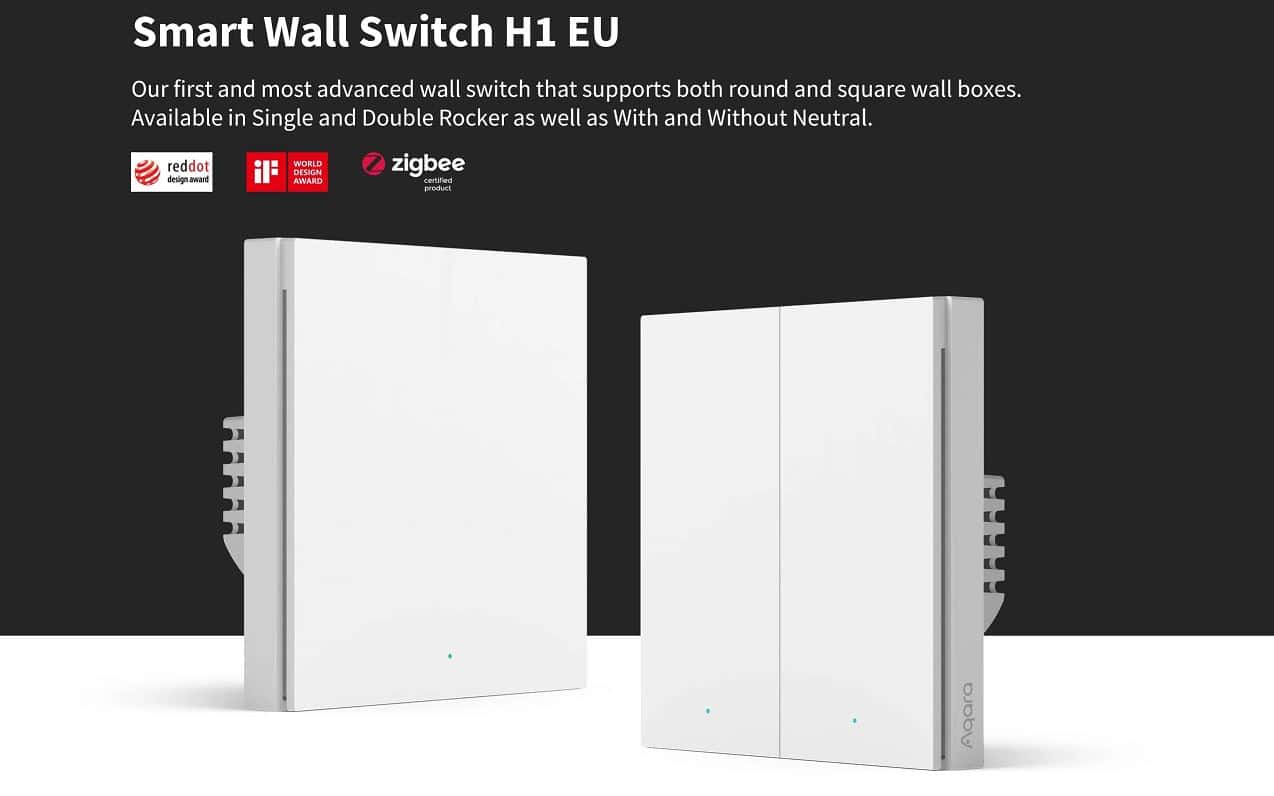 Aqara WS-EUK02 (H1) - Công Tắc Thông Minh 2 Nút, Không Dây nguội