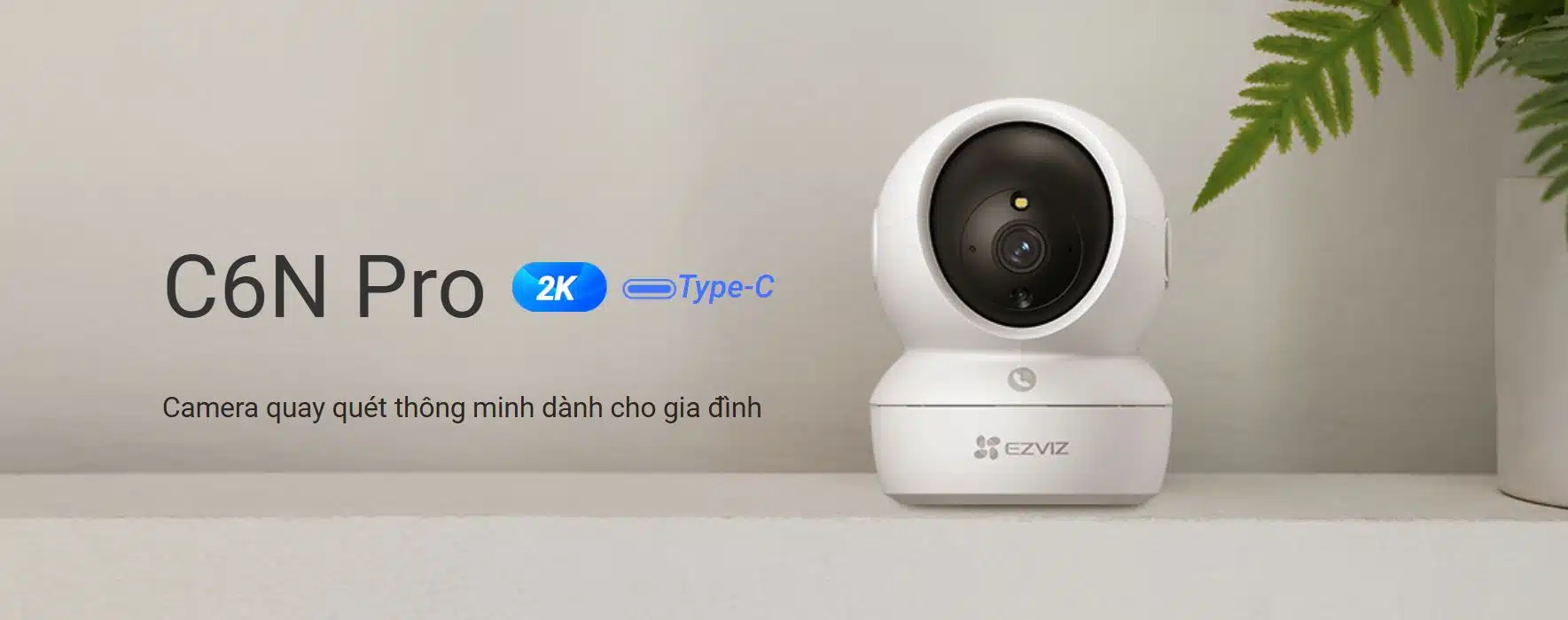 Camera WiFi EZVIZ C6N Pro - 2K, Gọi Bằng Nút Cảm Ứng, Xoay 360 Độ, Màu Ban Đêm