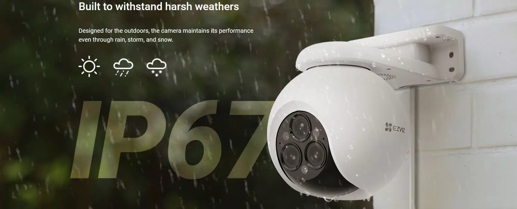 Camera WiFi Ngoài Trời EZVIZ H80F Multi 2K+ - 3 Ống Kính 4MP, Zoom 12X, Có Màu Ban Đêm