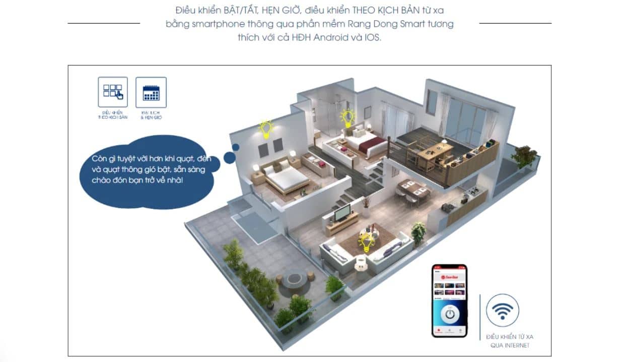 Ổ Cắm Thông Minh WiFi Rạng Đông OC02.WF 3C/3M/10A - Dạng 3 Ổ Ghim