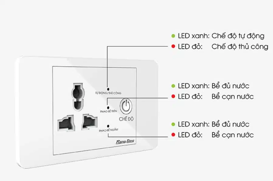 Rạng Đông OC03.MB 16A - Ổ Cắm Máy Bơm Cách Điện An Toàn