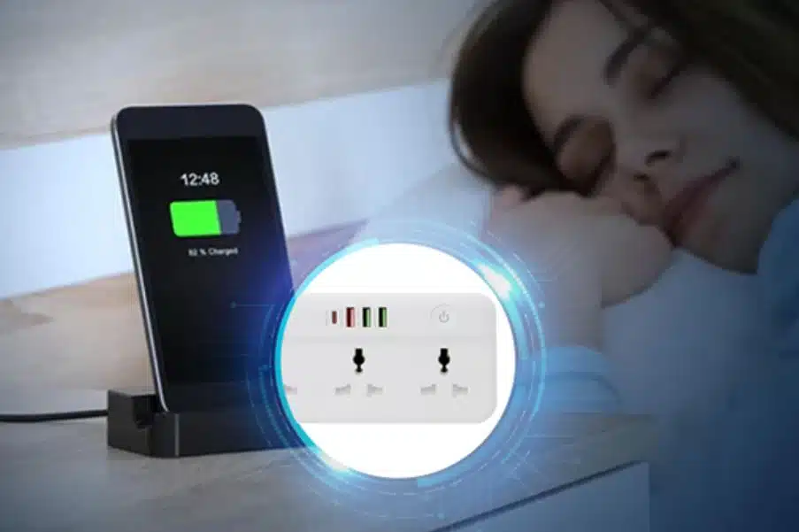Ổ Cắm WiFi Rạng Đông OC09.WF.USB 5C/10A - Dạng 5 Ổ Ghim, Cổng Sạc USB