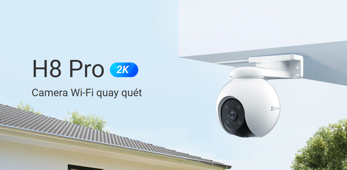 Camera WiFi Ezviz CS-H8 - 2K (3MP), Xoay 360, Màu Ban Đêm