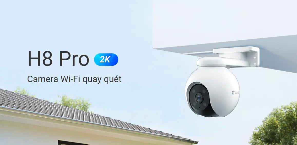 Camera WiFi Ezviz CS-H8 - 2K (3MP), Xoay 360, Màu Ban Đêm