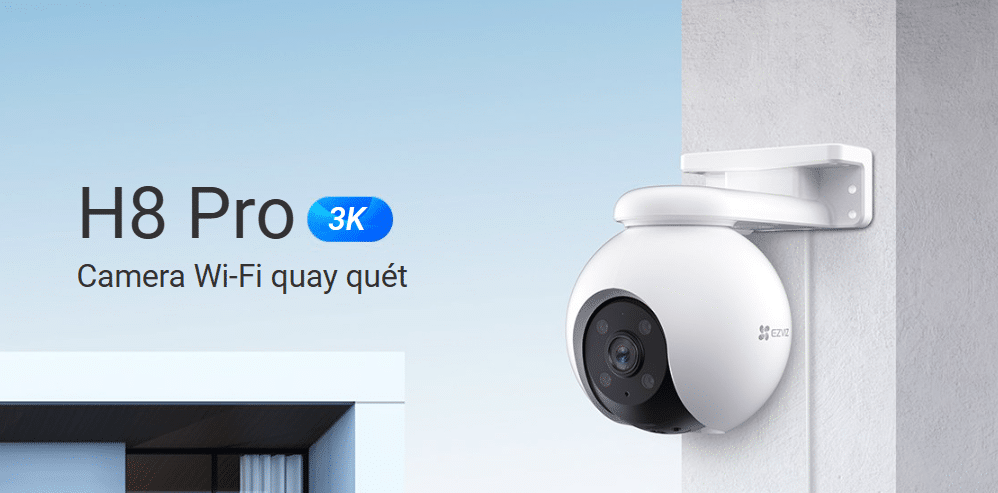 Camera WiFi Ezviz CS-H8 Pro - 3K (5MP), Xoay 360, Màu Ban Đêm