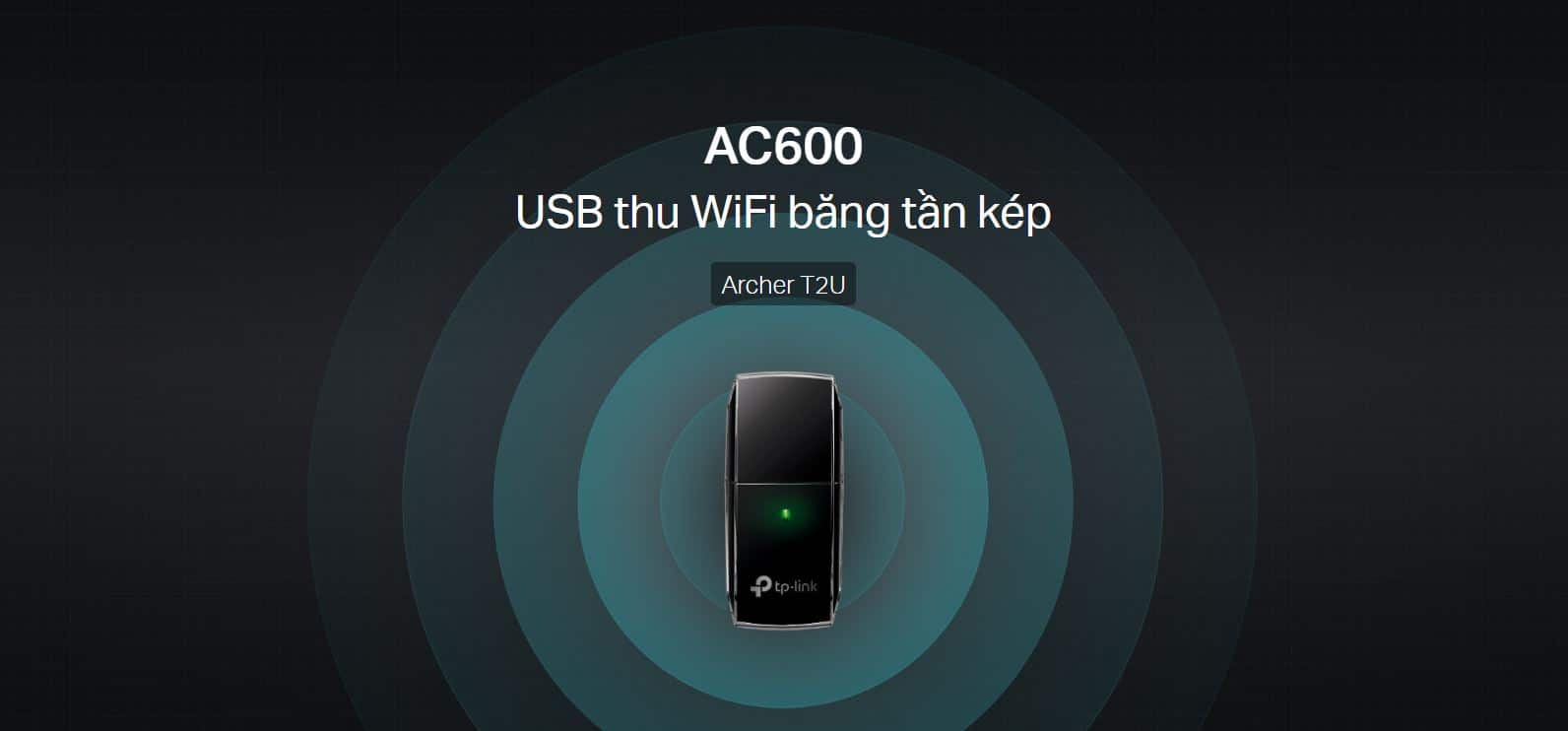 Card mạng USB WiFi TP-Link Archer T2U - WiFi 5, Băng tần kép AC600