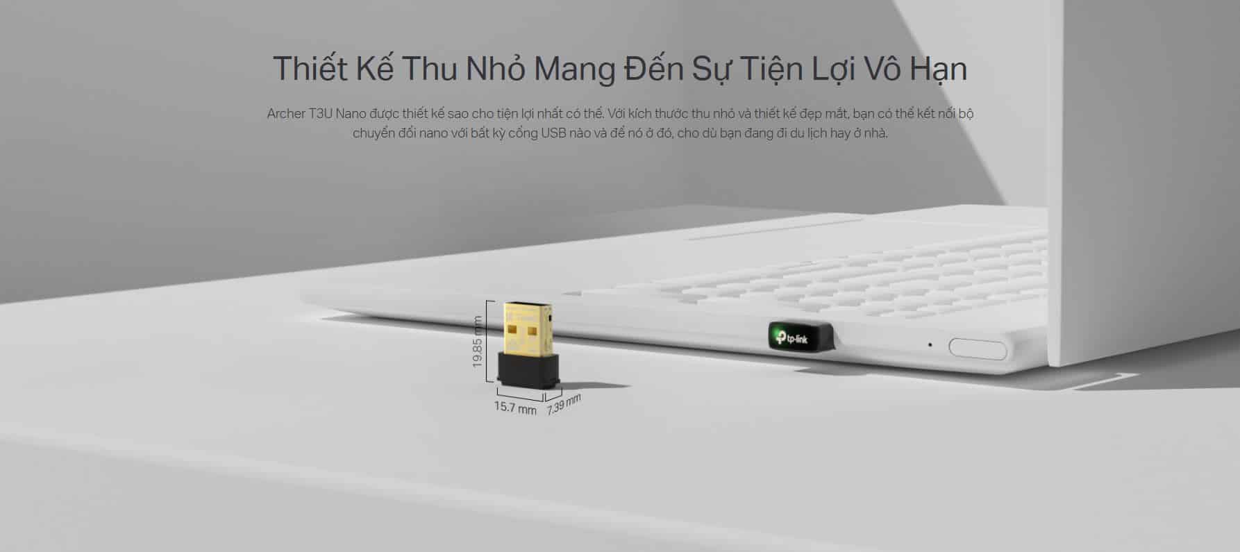 Card mạng USB WiFi TP-Link Archer T3U Nano - WiFi 5, AC1300