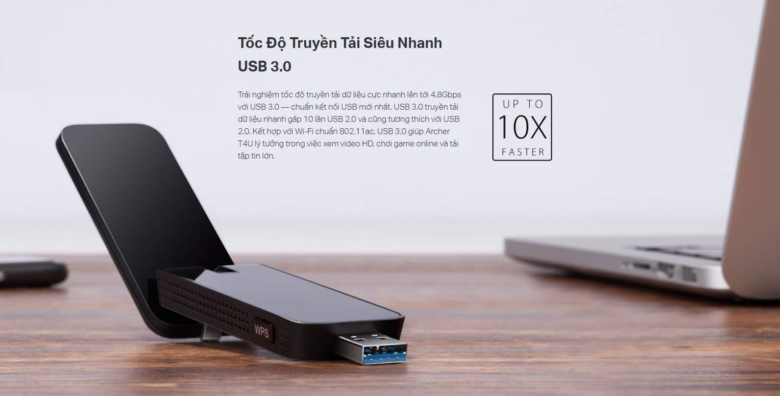 Thiết bị USB WiFi TP-Link Archer T4U - WiFi 5, Băng tần kép AC1300