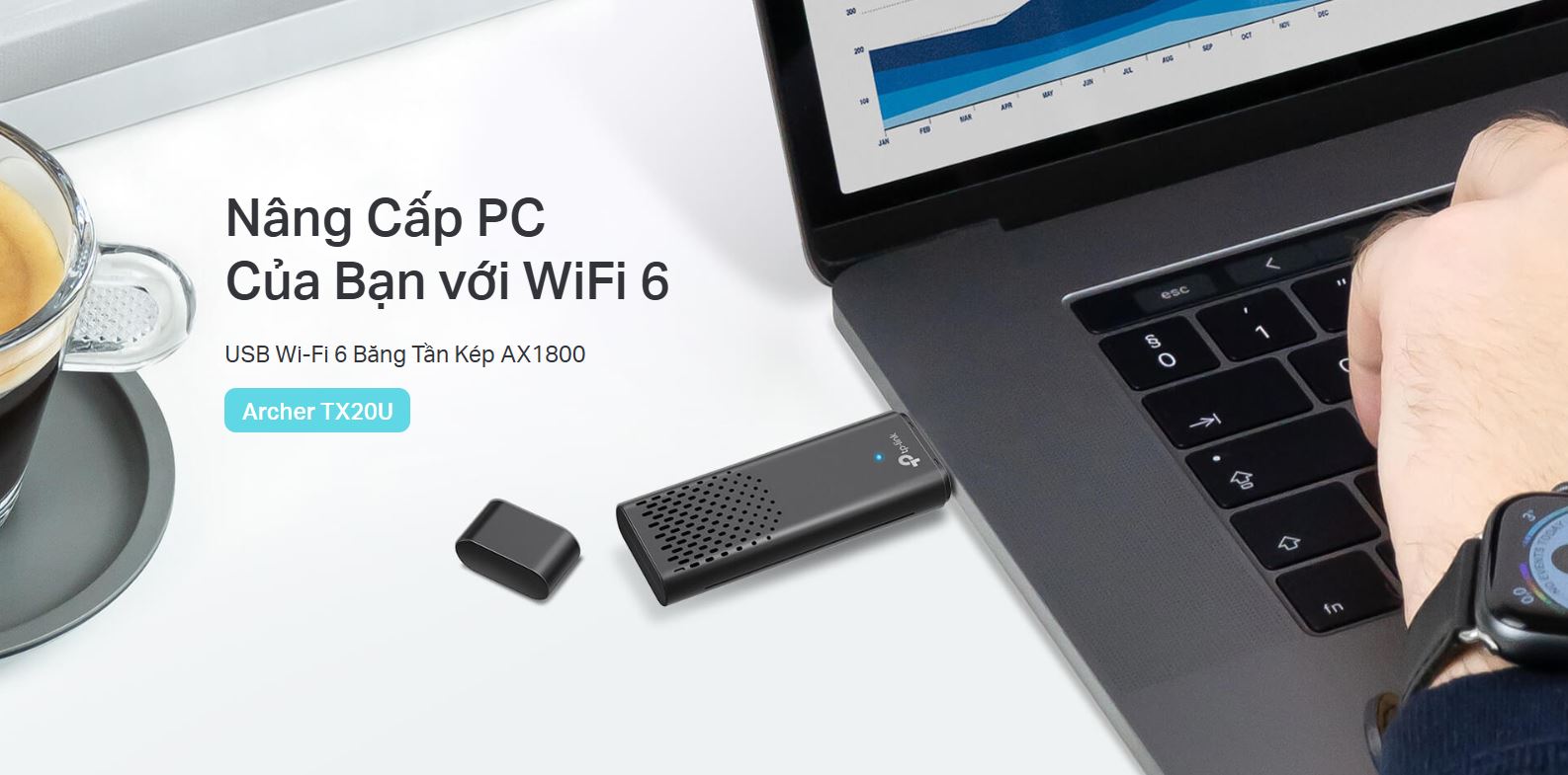 Card mạng USB WiFi TP-Link Archer TX20U - WiFi 6, Băng tần kép AX1800