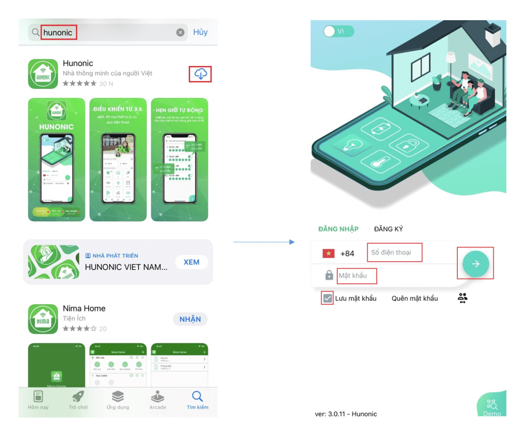 Tải ứng dụng Hunonic và tạo tài khoản đăng nhập