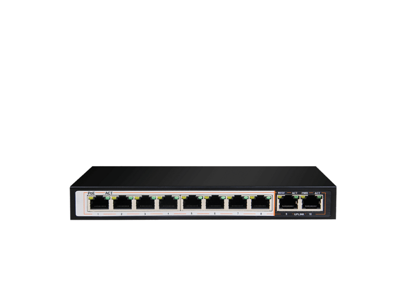 Switch D-Link DGS-F1010P-E – Switch 8 Cổng PoE Gigabit, 2 Cổng Uplink, Switch Unmanaged 96W