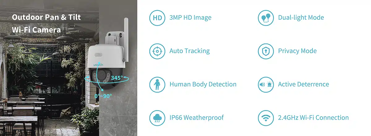 Hình Ảnh Sắc Nét 3MP & Quay Quét Toàn Cảnh