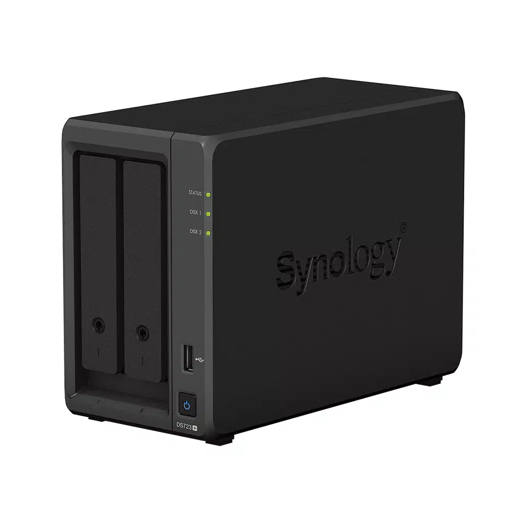Thiết Bị Lưu Trữ NAS Synology DS723+ – Thiết Bị Lưu Trữ Dữ Liệu 2 Khay Mở Rộng Đến 7 Ổ Cứng, RAM 2GB DDR4, Hỗ Trợ Nâng Cấp 32GB