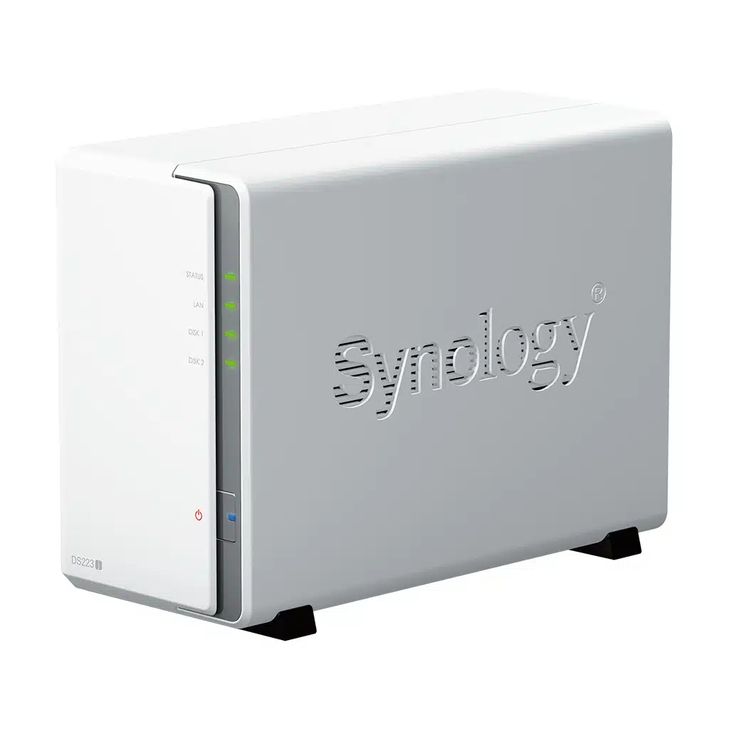 Thiết Bị Lưu Trữ NAS Synology DS223j – Thiết Bị Lưu Trữ Dữ Liệu 2 Khay Ổ Cứng, RAM 1GB DDR4