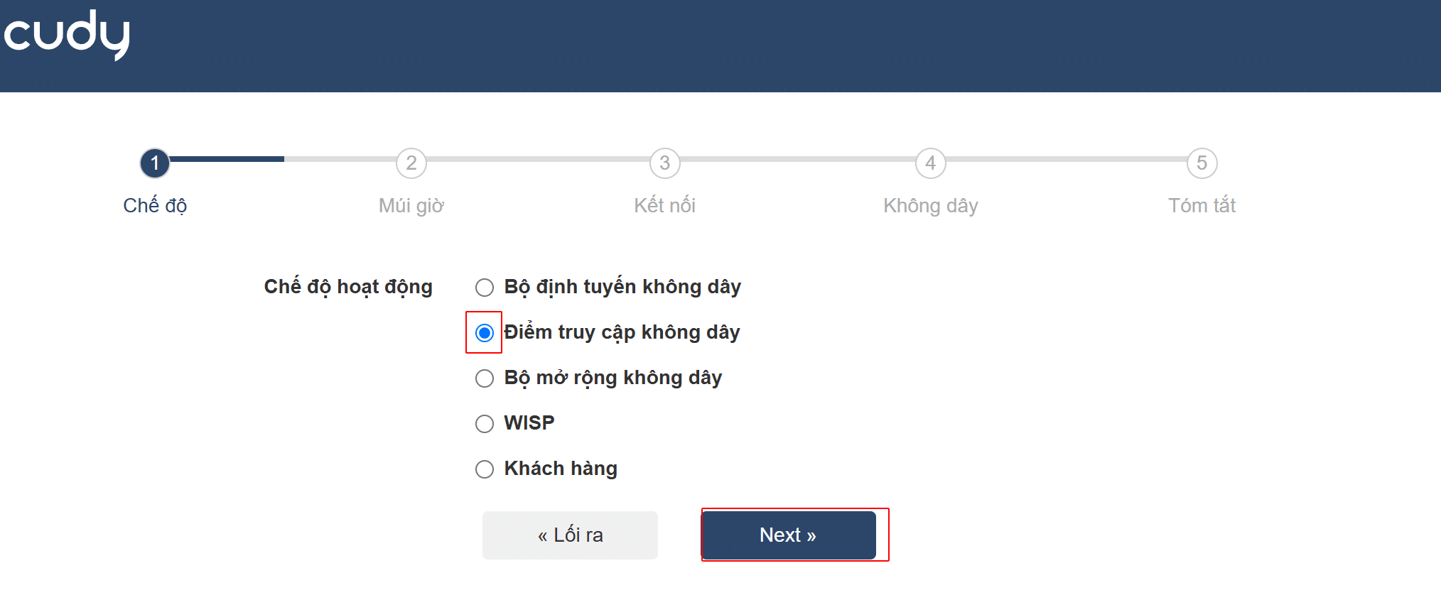 Chọn điểm truy cập không dây