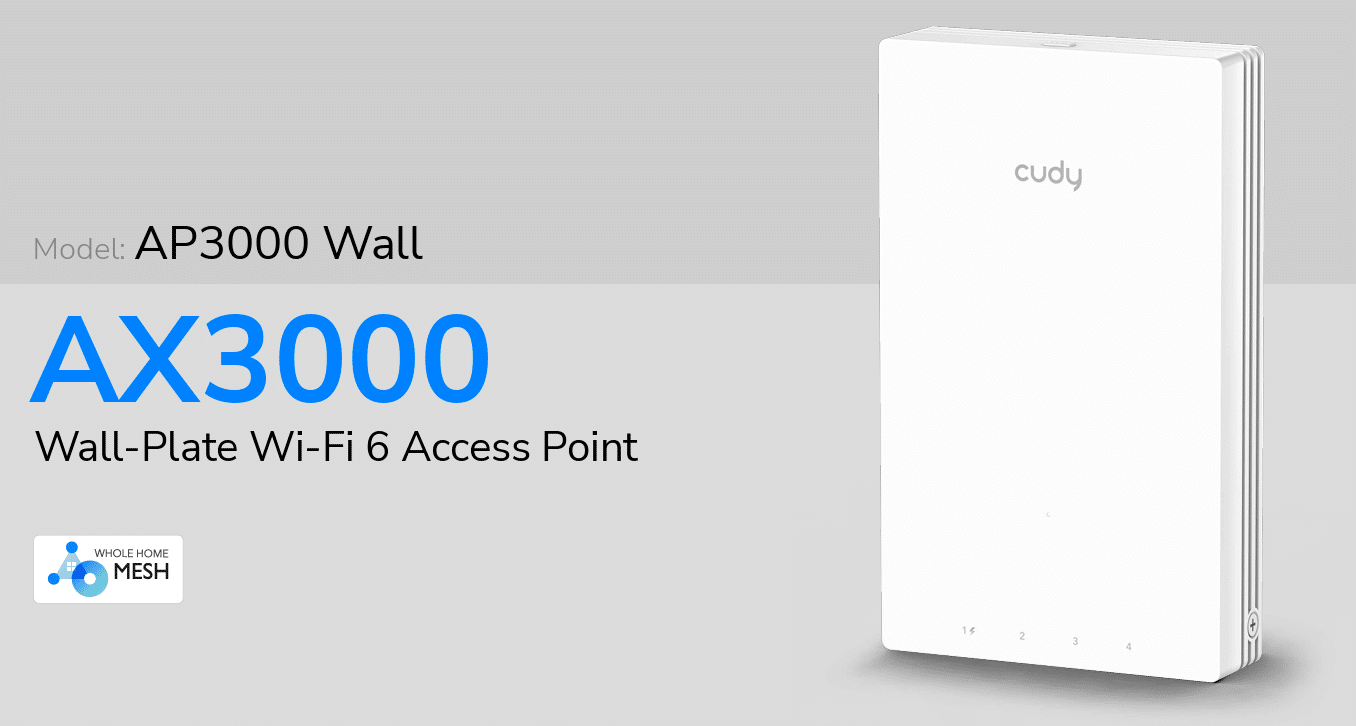 Cudy AP3000 Wall là Access Point Wi-Fi 6 âm tường (In-Wall) hiệu suất cao