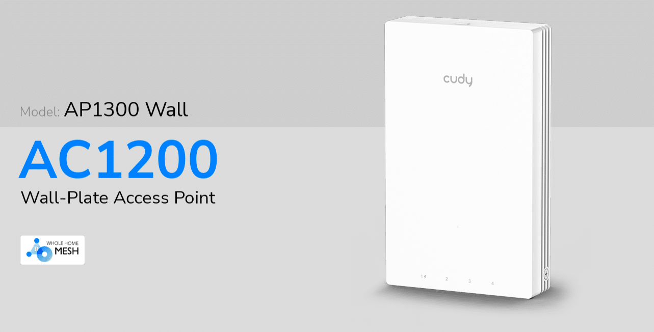 Cudy AP1300 Wall là Access Point Wi-Fi chuẩn AC1200 Wave 2