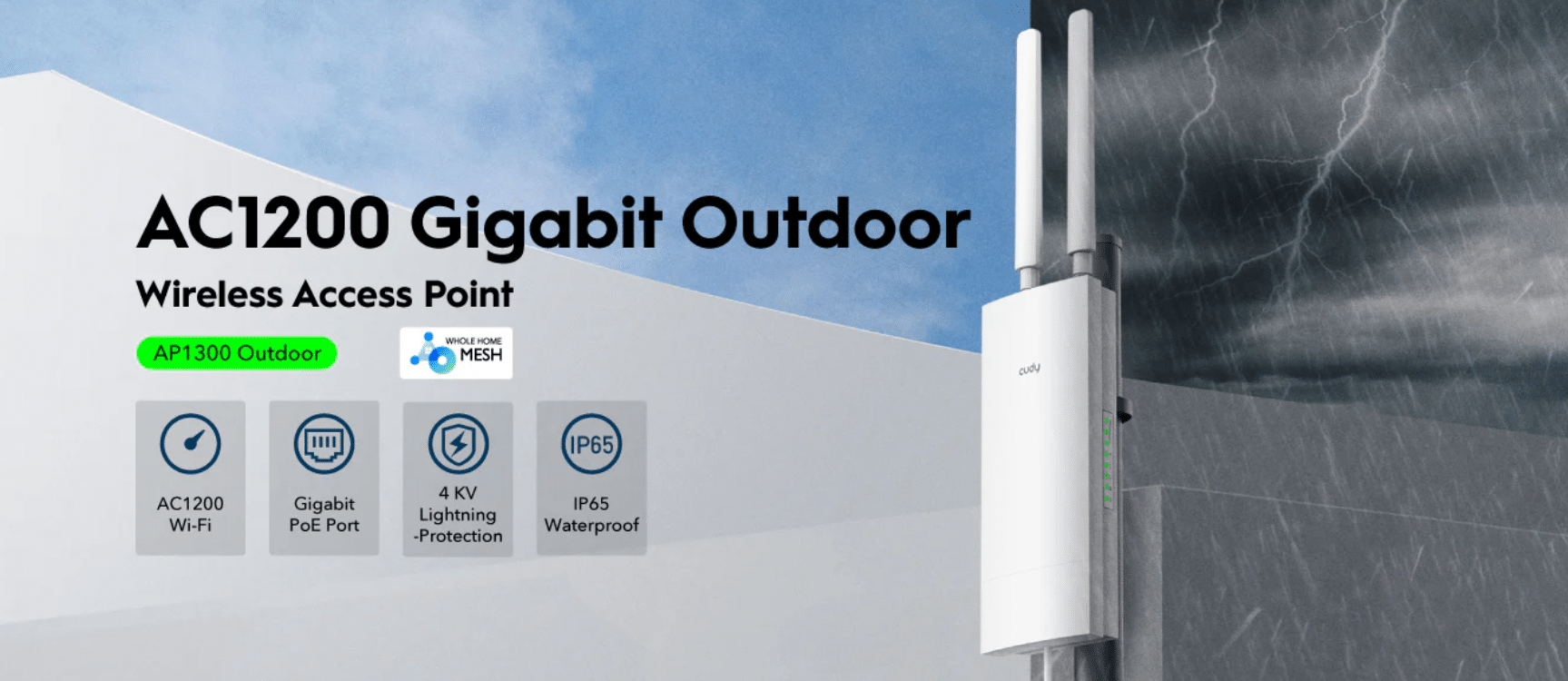 Mở rộng mạng Wi-Fi ổn định ra không gian ngoài trời với Cudy AP1300 Outdoor